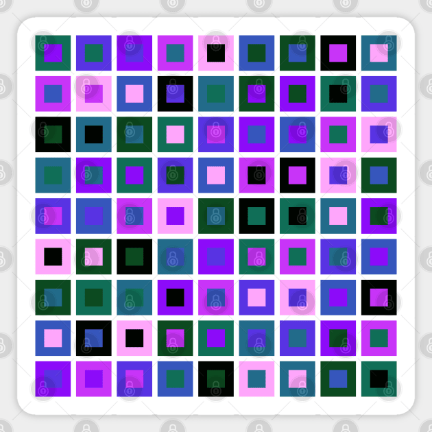 Abstract Square Geometric | Pop Fashion Modern Fusion Layered Blue Green Pink Sparse Sticker by aRtVerse